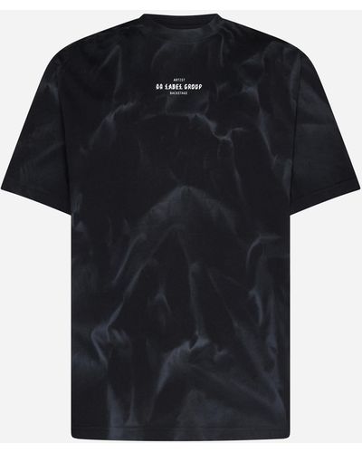 44 Label Group Smoke Logo Cotton T-Shirt - Black
