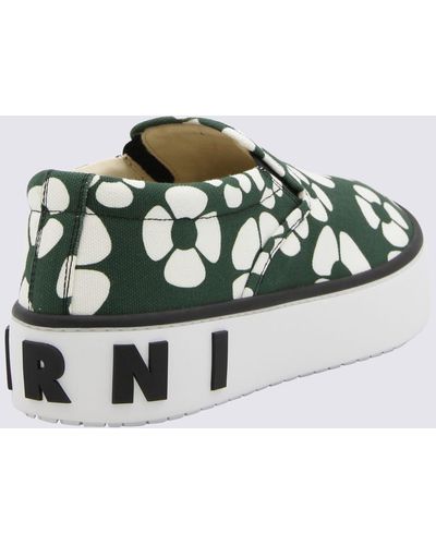 Marni And Canvas Slip On Trainers - Green