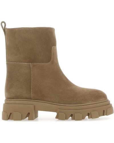 Gia Borghini Biscuit Suede Ankle Boots - Brown