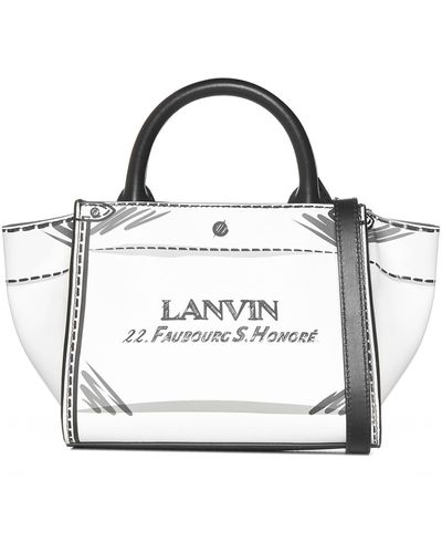 Lanvin Cabas Leather Nano Bag - White