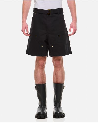 Sacai X Carhartt Wip Cotton Shorts - Black