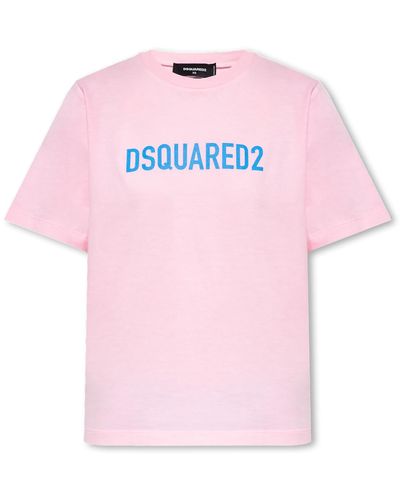 DSquared² Logo-print Cotton-jersey T-shirt - Pink