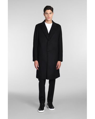 Mackintosh New Stanley Coat In Black Wool