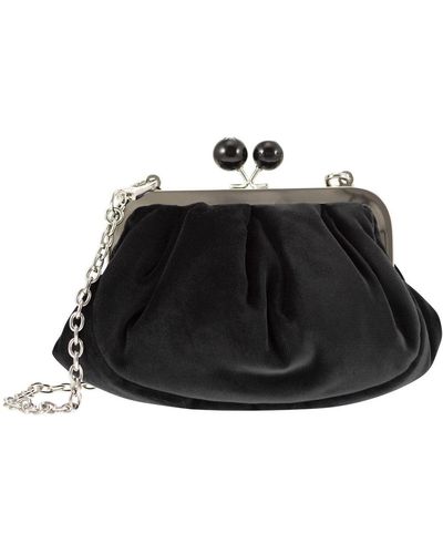Weekend by Maxmara Logo Detailed Chained Clutch Bag - Black