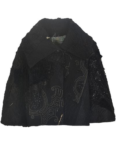 By Walid Embellished Wide Jacket - Black