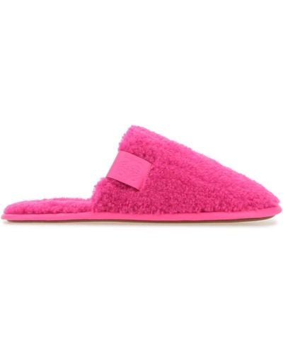 Loewe Fluo Pile Slippers - Pink