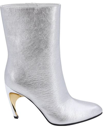 Alexander McQueen Armadillo Ankle Boots - White
