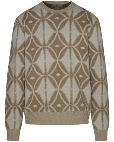 Etro Beige Wool Sweater - Gray