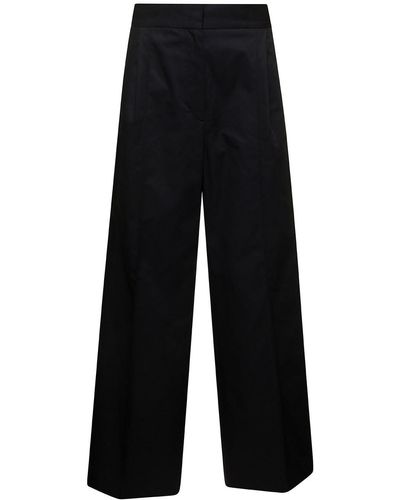 Maison Kitsuné Loose Trousers With Concealed Closure - Black