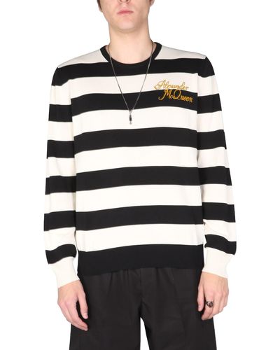 Alexander McQueen Sweater With Embroidered Logo - Men - Multicolor
