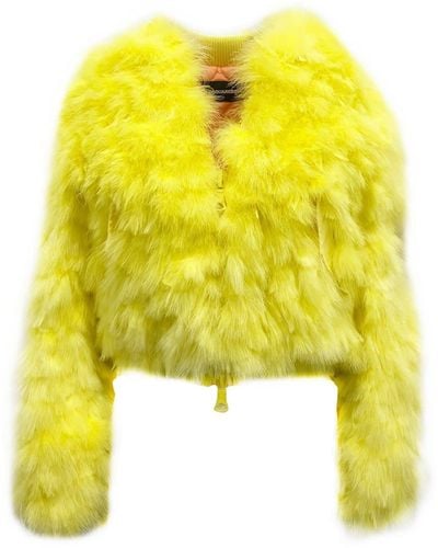 DSquared² Feathers Bomber Jacket - Yellow
