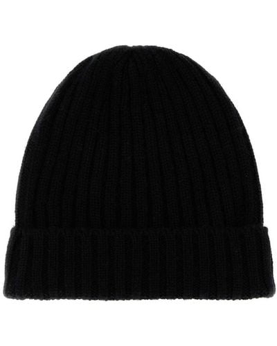 Fedeli Cashmere Beanie Hat - Black