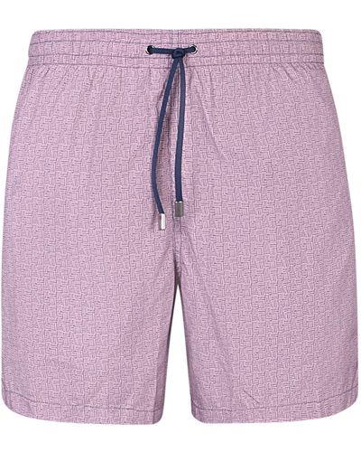 Canali Patterned Swimsuit - Purple