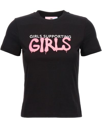 Chiara Ferragni Girls Supporting Girls T-shirt - Black