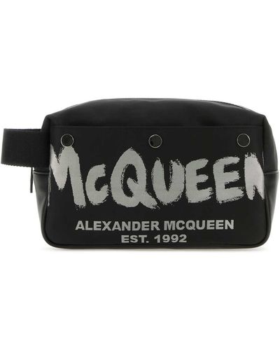 Alexander McQueen Fabric Mcqueen Graffiti Beauty Case - Black