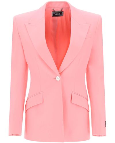 Versace Single Breasted Medusa Jacket - Pink