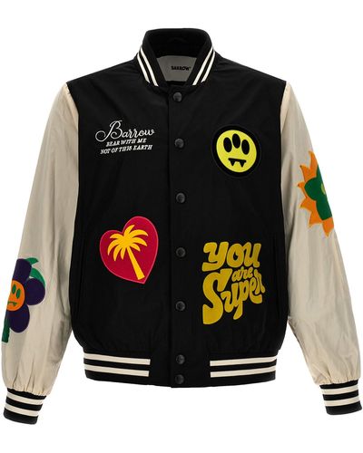 Barrow Embroidery Bomber Jacket And Patches - Black