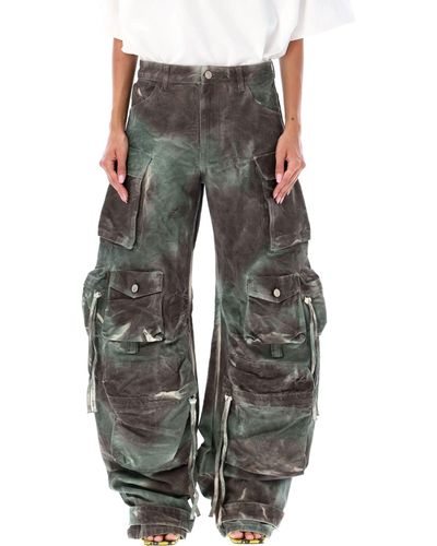 The Attico "Fern" Camouflage Long Pants - Gray