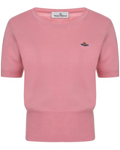 Vivienne Westwood Bea Logo Knitted T-shirt - Pink