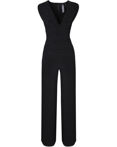 Norma Kamali V-Necked Jersey Jumpsuit - Black