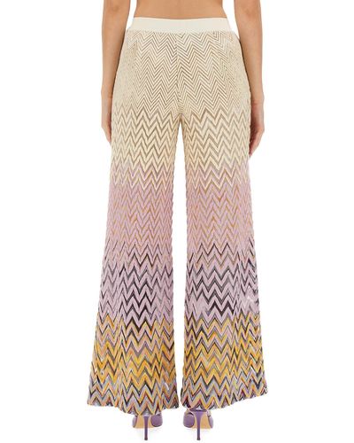 Missoni Trousers With Mesh Workmanship - Natural