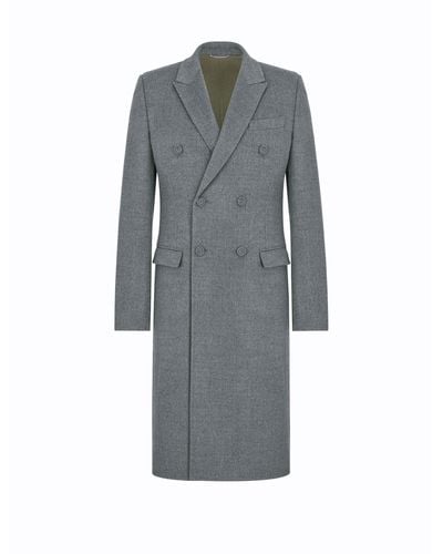 Dior Coat In Virgin Wool - Gray