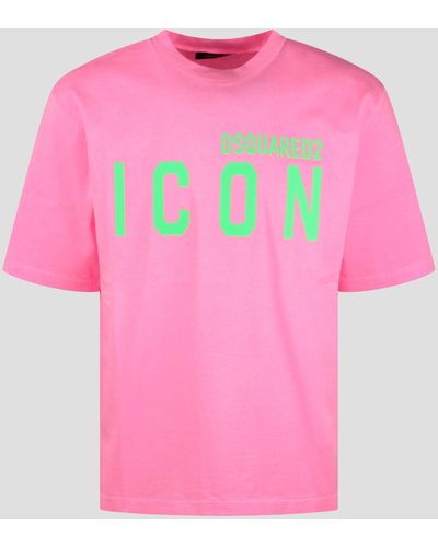 DSquared² Icon Blur Loose Fit T-Shirt - Pink