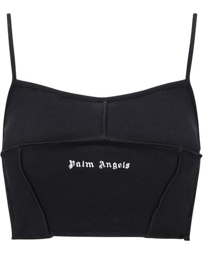 Palm Angels Women Classic Logo Rib Top - Black