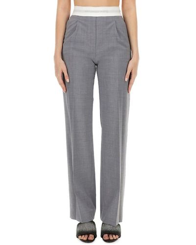 Alexander Wang Trousers With Logo - Grey