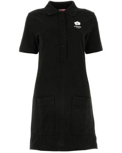 KENZO Piquet Polo Dress - Black