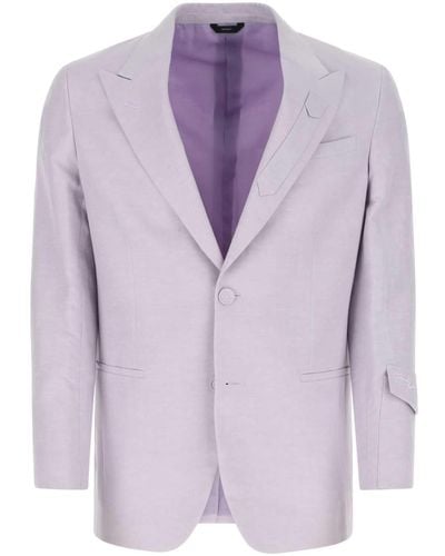 Fendi Lilac Linen Blend Blazer - Purple