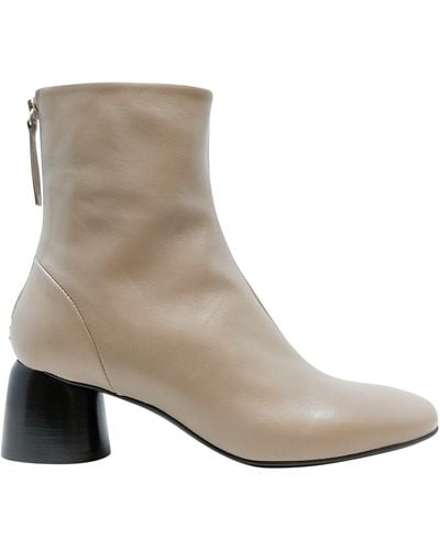 Halmanera Leather Baron Ankle Boots - White