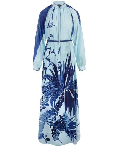 F.R.S For Restless Sleepers Flowers Blue Arione Long Dress