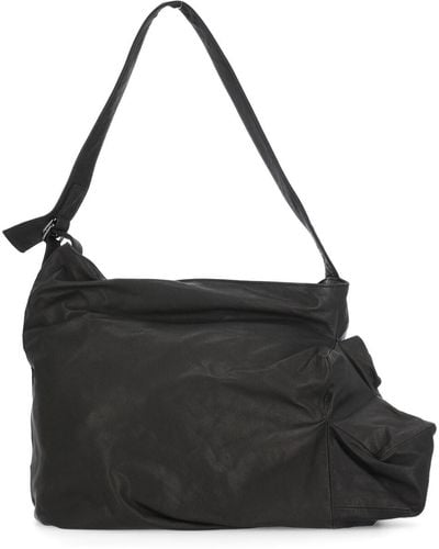 discord Yohji Yamamoto Leather Shoulder Bag - Black