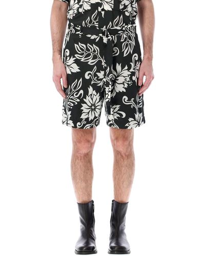 Sacai Floral Print Shorts - Black