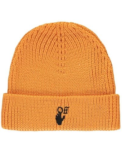 Off-White c/o Virgil Abloh Logo Wool Beanie - Orange
