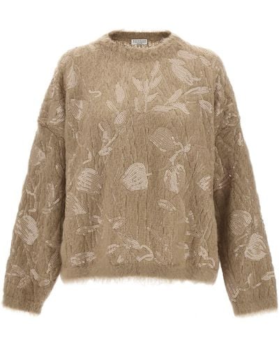 Brunello Cucinelli Sequin Sweater - Natural