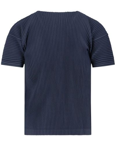 Homme Plissé Issey Miyake Pleated T-Shirt - Blue