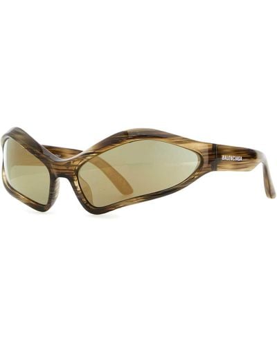 Balenciaga Acetate Fennec Oval Sunglasses - Metallic