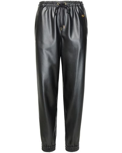 Stella McCartney 'iconic' Black Vegan Leather Sweatpants - Gray