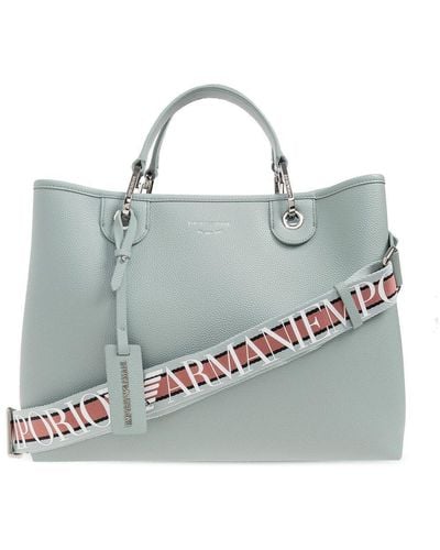Emporio Armani Shopper Bag With Logo - Green
