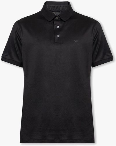 Emporio Armani Cotton Polo Shirt - Black