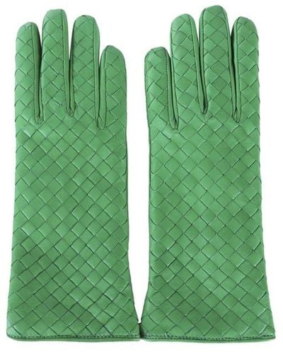 Bottega Veneta Intreccio Gloves - Green