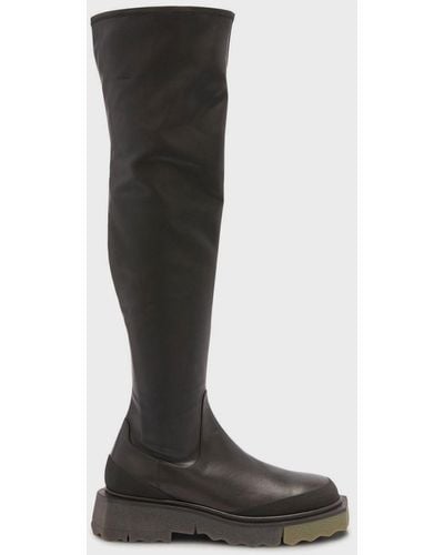 Off-White c/o Virgil Abloh Knee-length Leather Boots - Black