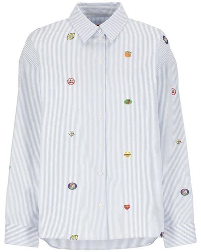 KENZO Striped Long-Sleeve Shirt - White