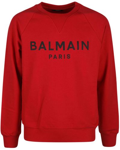 Balmain Logo Sweatshirt - Red