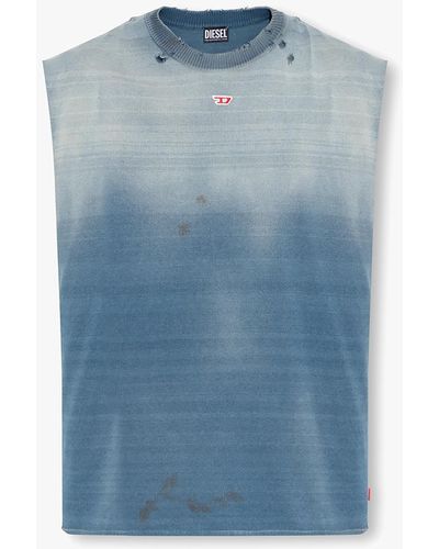 DIESEL K-addis Vest With Vintage Effect - Blue