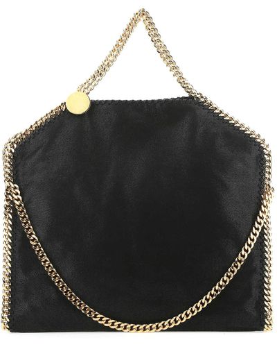 Stella McCartney Shaggy Deer Falabella Fold Over Handbag - Black