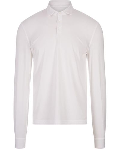 Fedeli Long Sleeve Polo Shirt - White