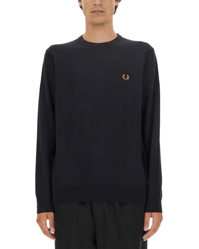 Fred Perry Jersey With Logo Embroidery - Black